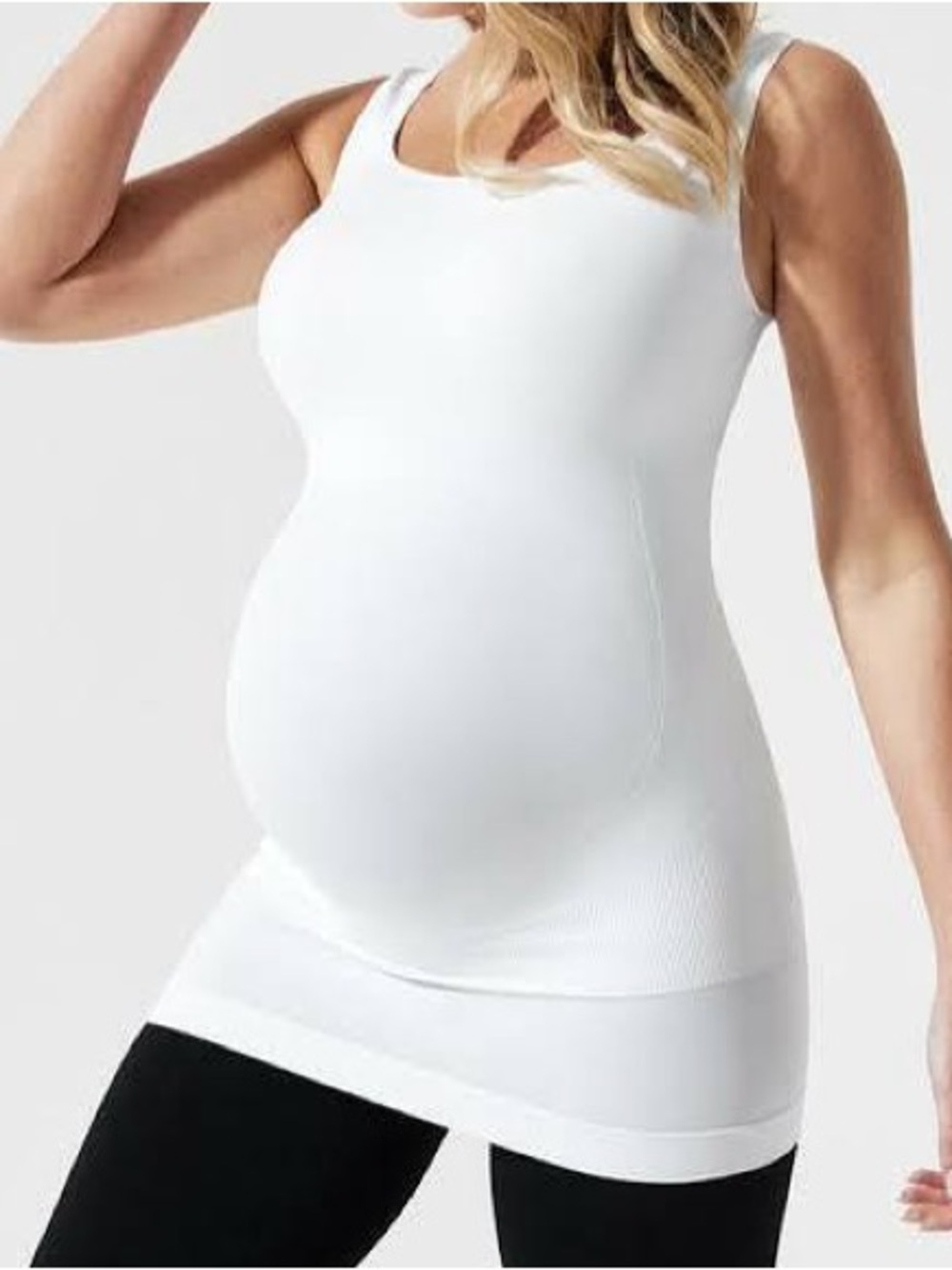 White Pregnancy Support Tank Top